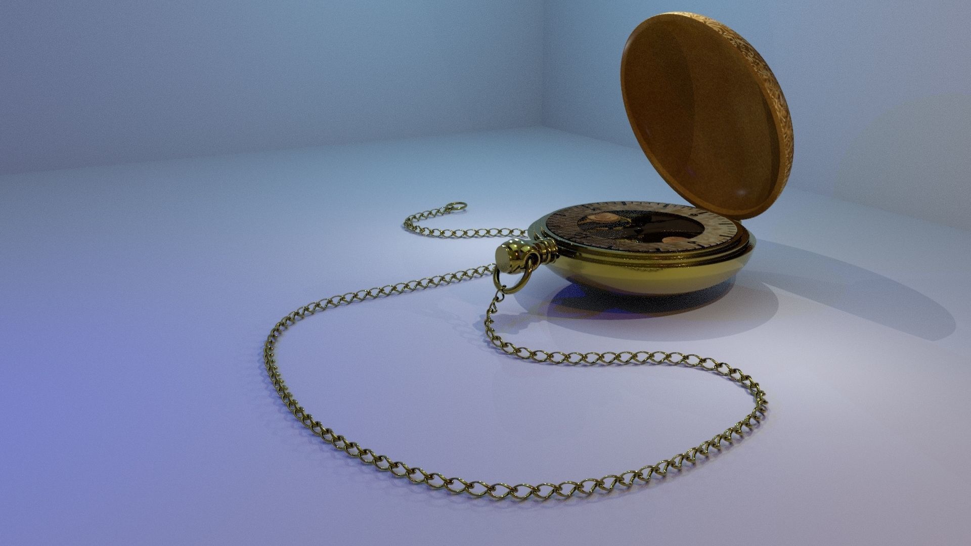 watch pocket watch Low-poly 3D model_20