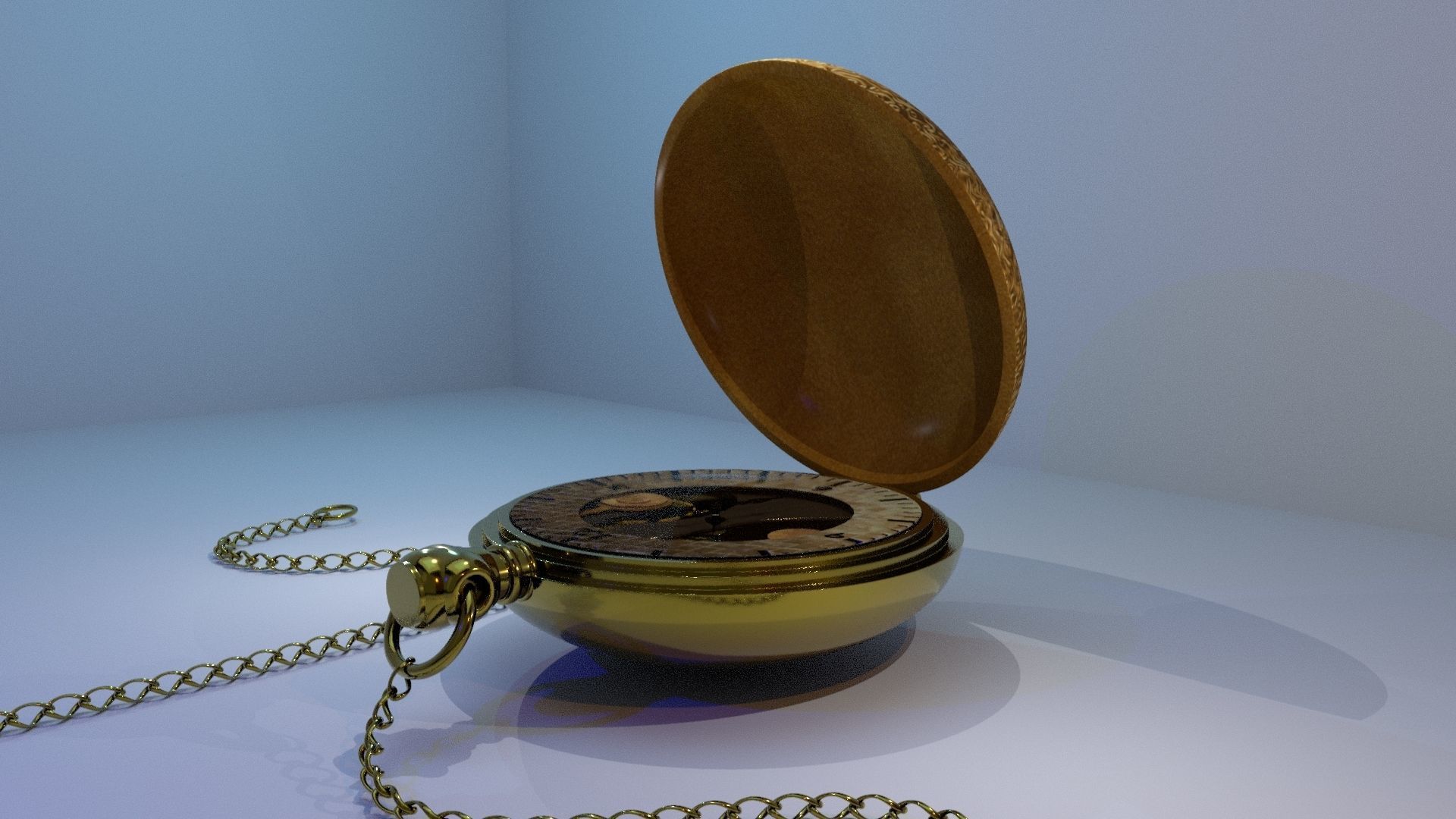 watch pocket watch Low-poly 3D model_16
