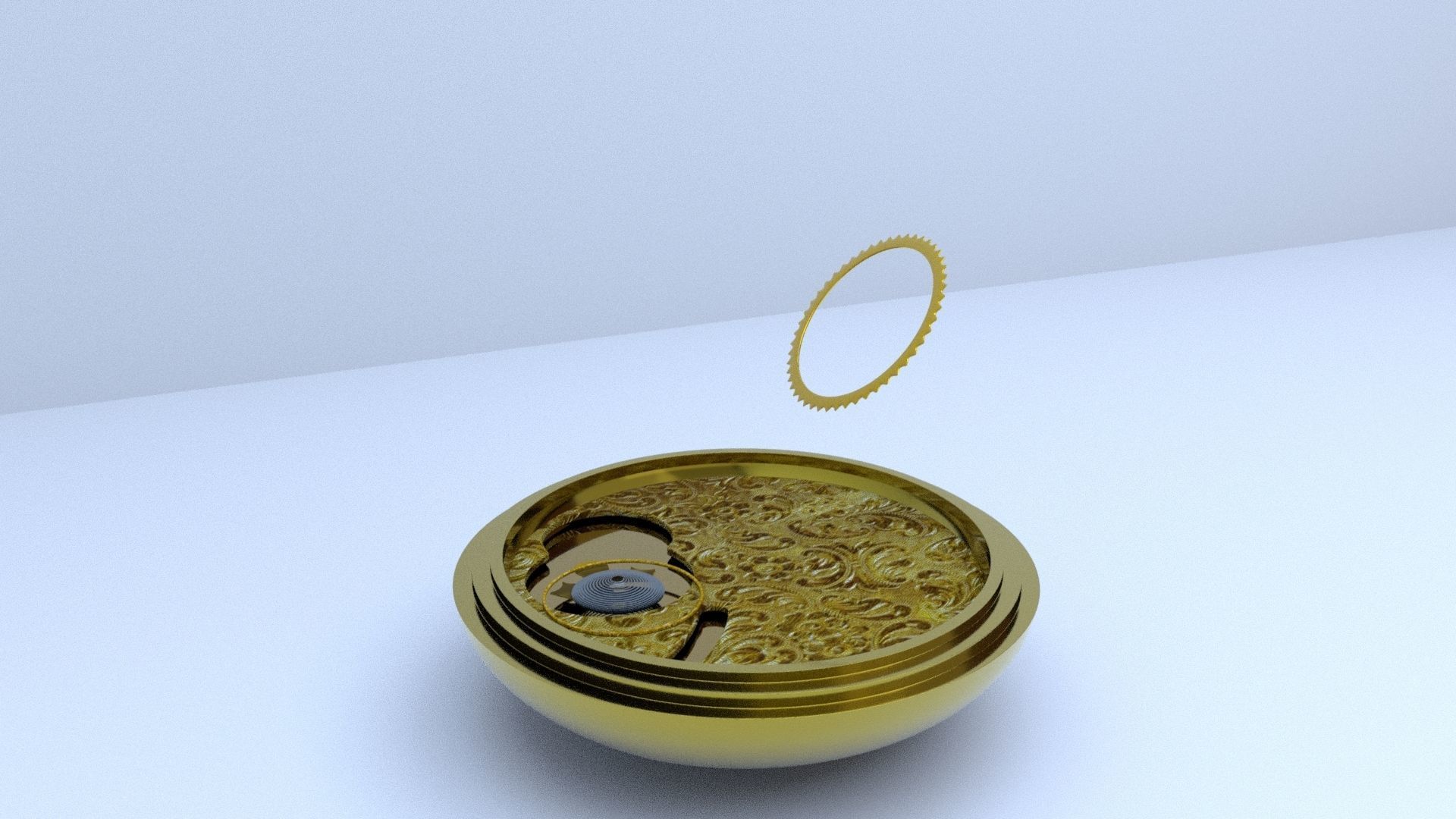 watch pocket watch Low-poly 3D model_6