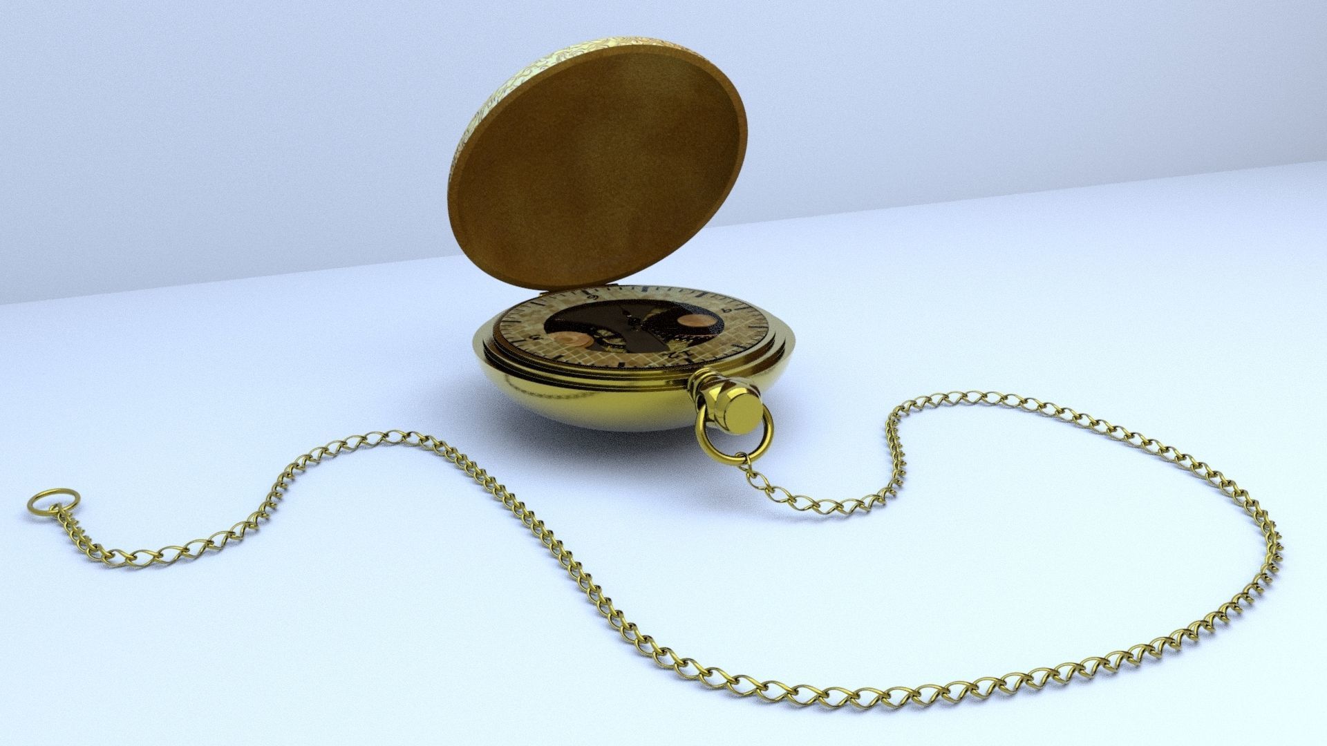 watch pocket watch Low-poly 3D model_12