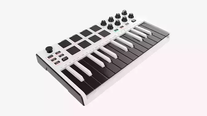 Mini keyboard 25 key controller 3D model