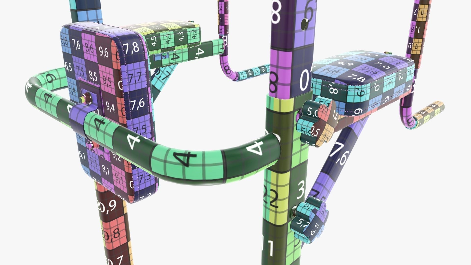 Fitness power cage multifunctional  3D model_16