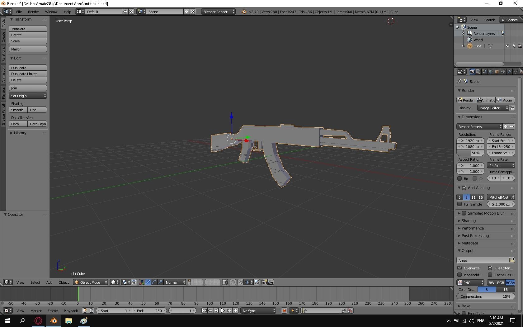 ak 47  3D model_4
