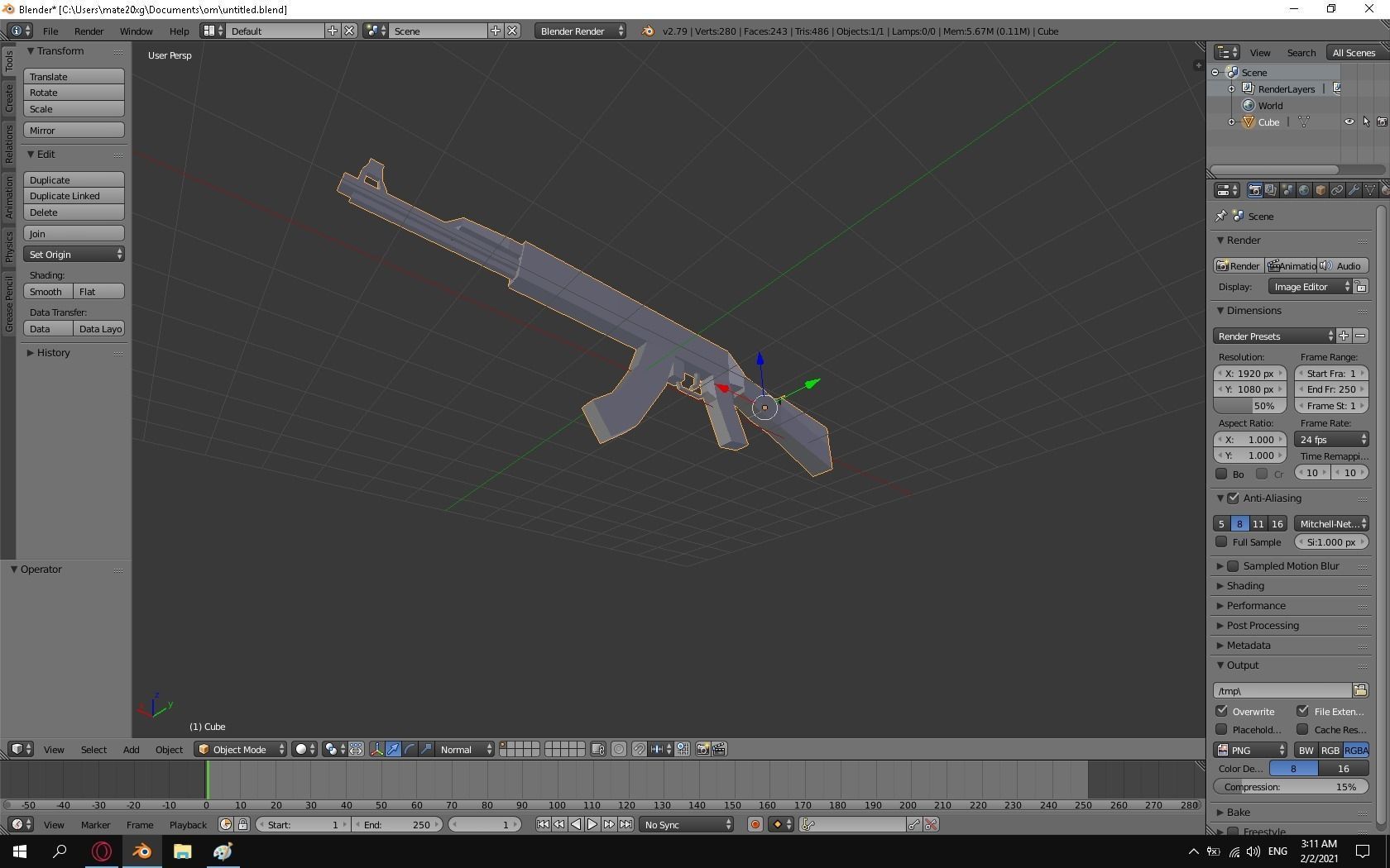 ak 47  3D model_2