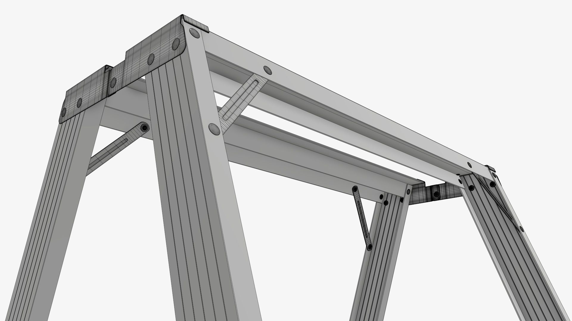 Foldable sawhorse ladder 3D model_11