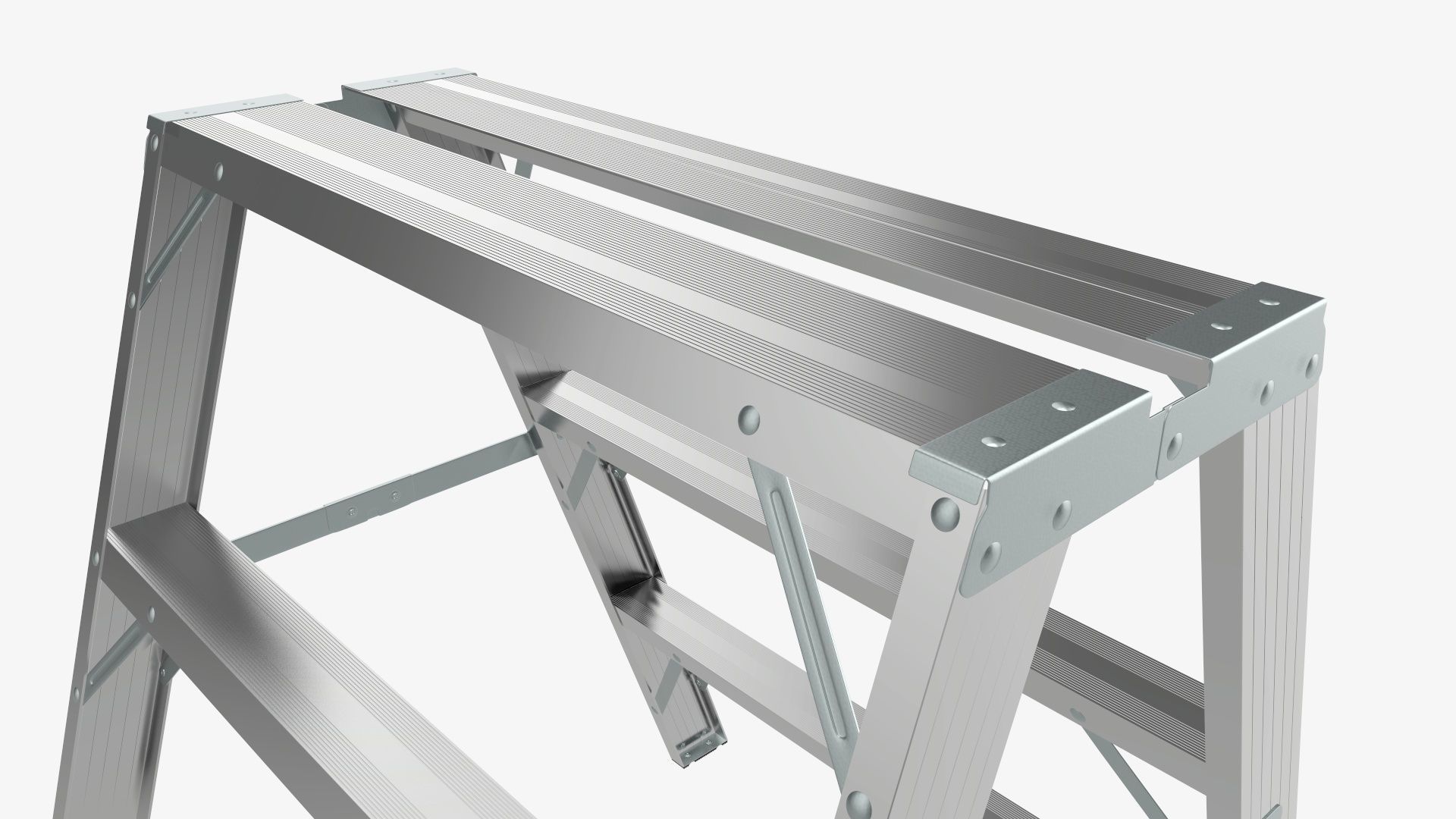 Foldable sawhorse ladder 3D model_4