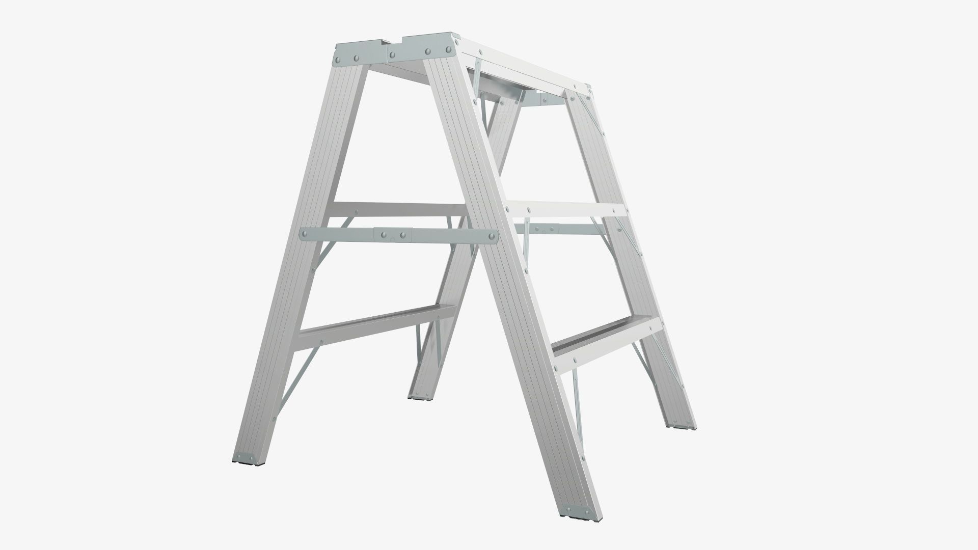 Foldable sawhorse ladder 3D model_1