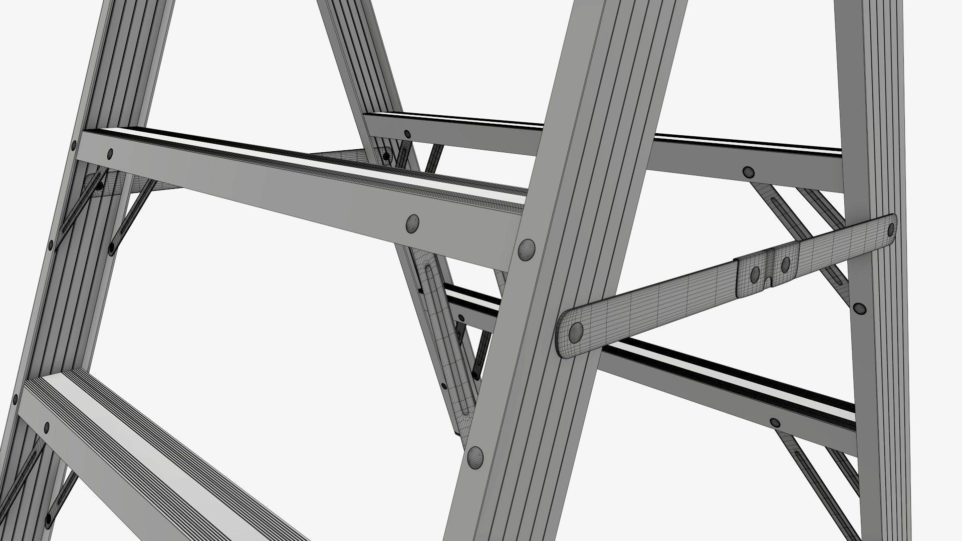 Foldable sawhorse ladder 3D model_9