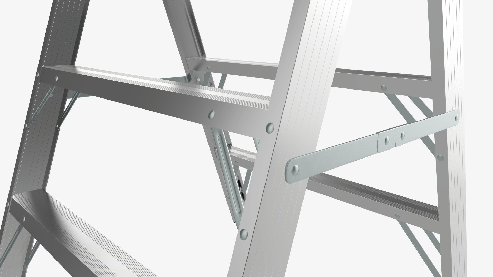 Foldable sawhorse ladder 3D model_3