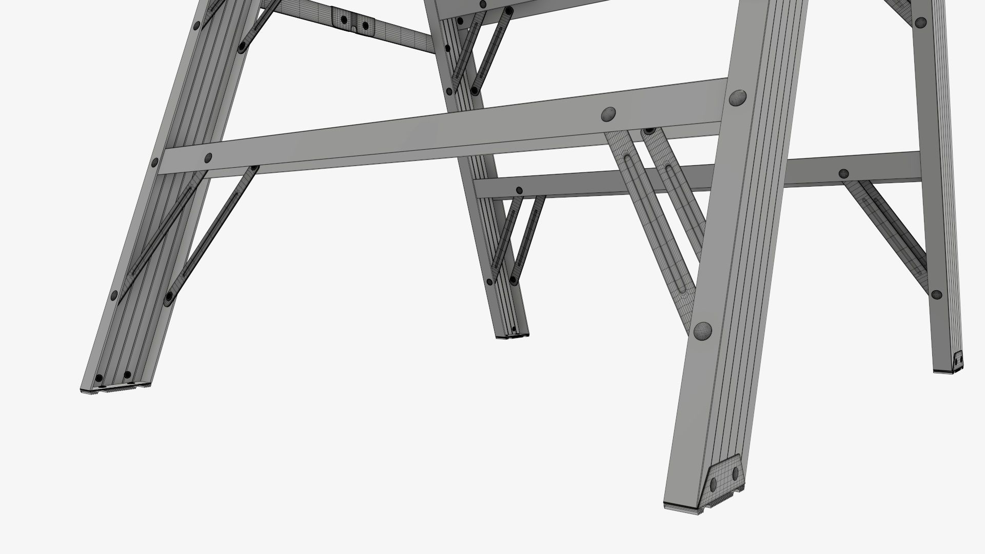 Foldable sawhorse ladder 3D model_8
