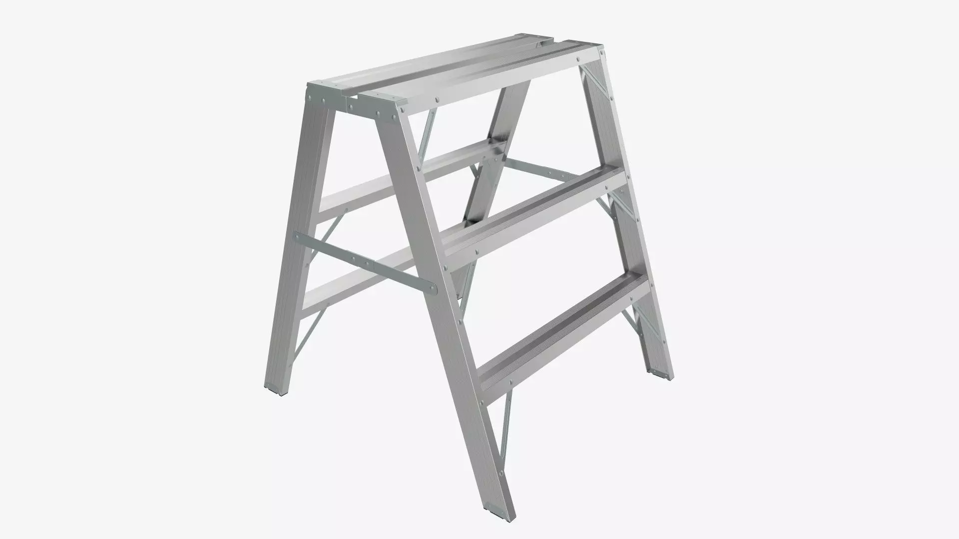 Foldable sawhorse ladder 3D model_0