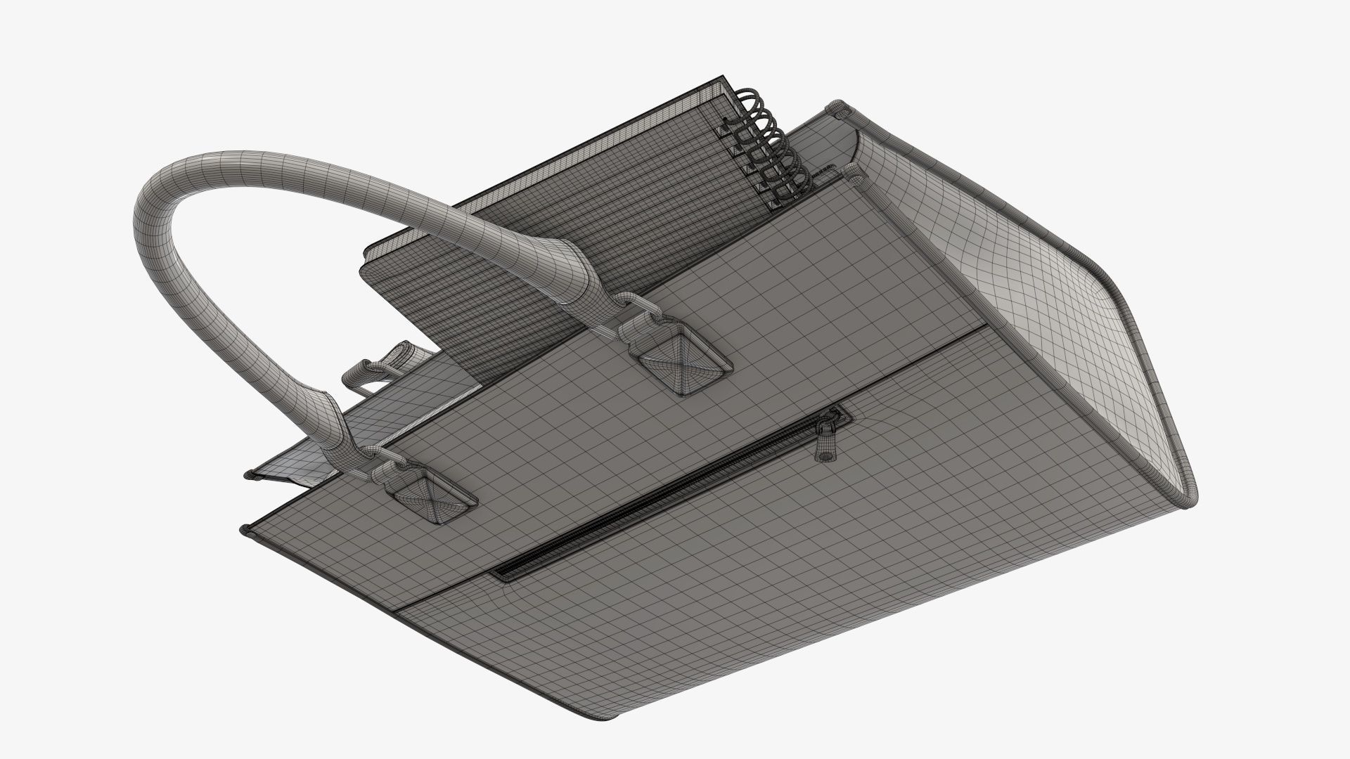 Woman briefcase handbag travel bag on ground 3D model_12