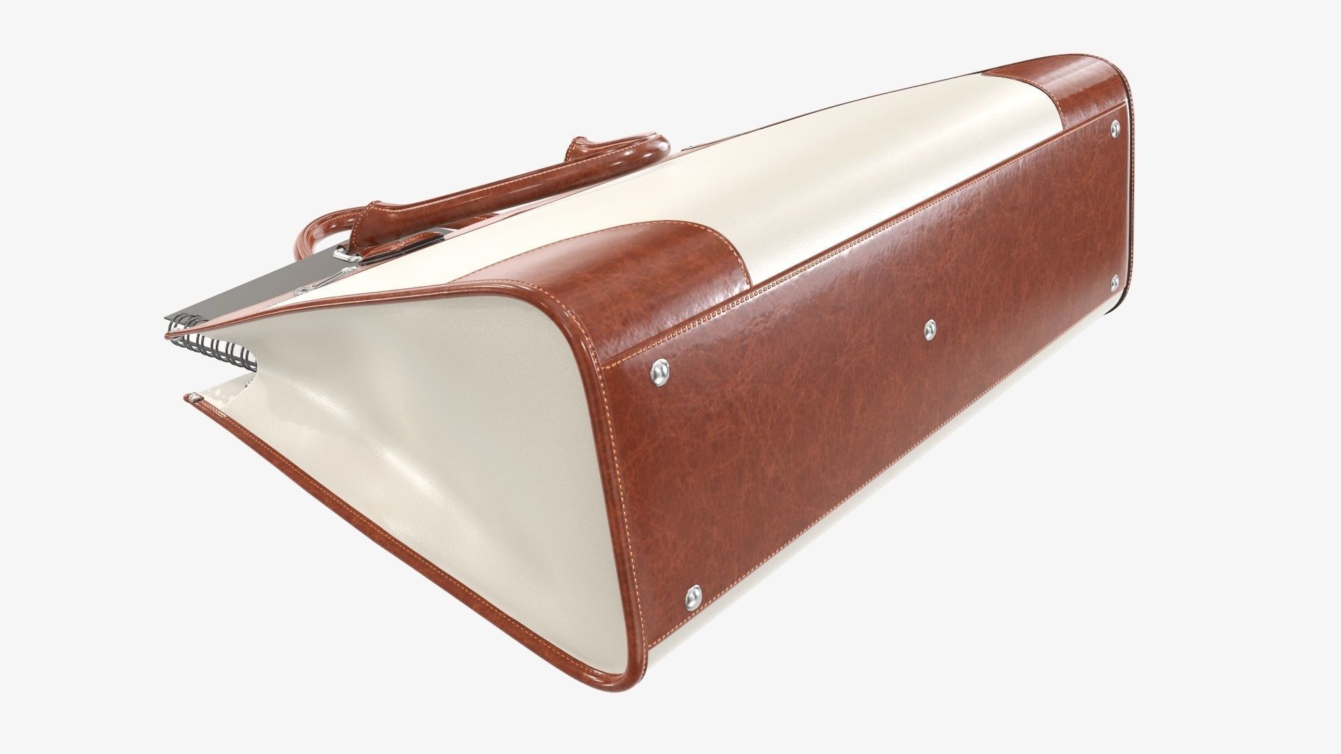 Woman briefcase handbag travel bag on ground 3D model_3