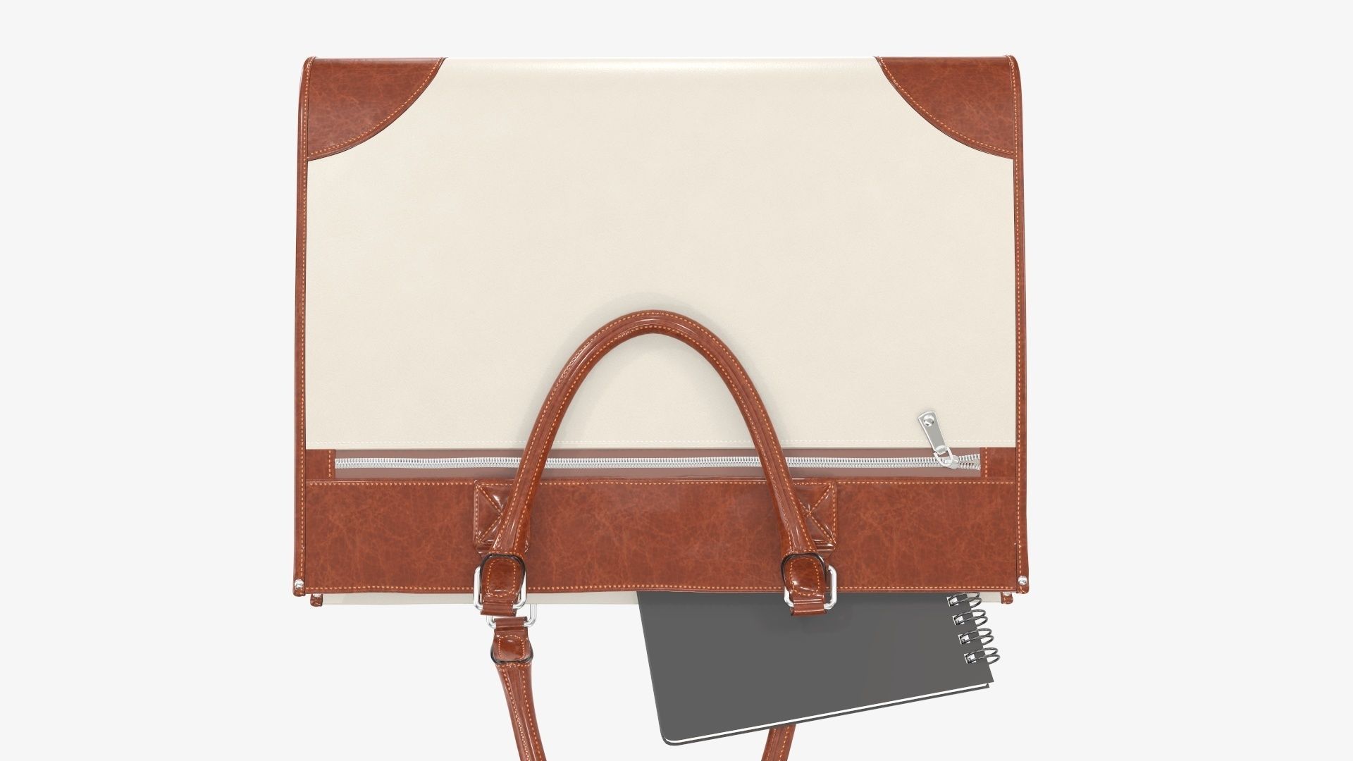 Woman briefcase handbag travel bag on ground 3D model_5