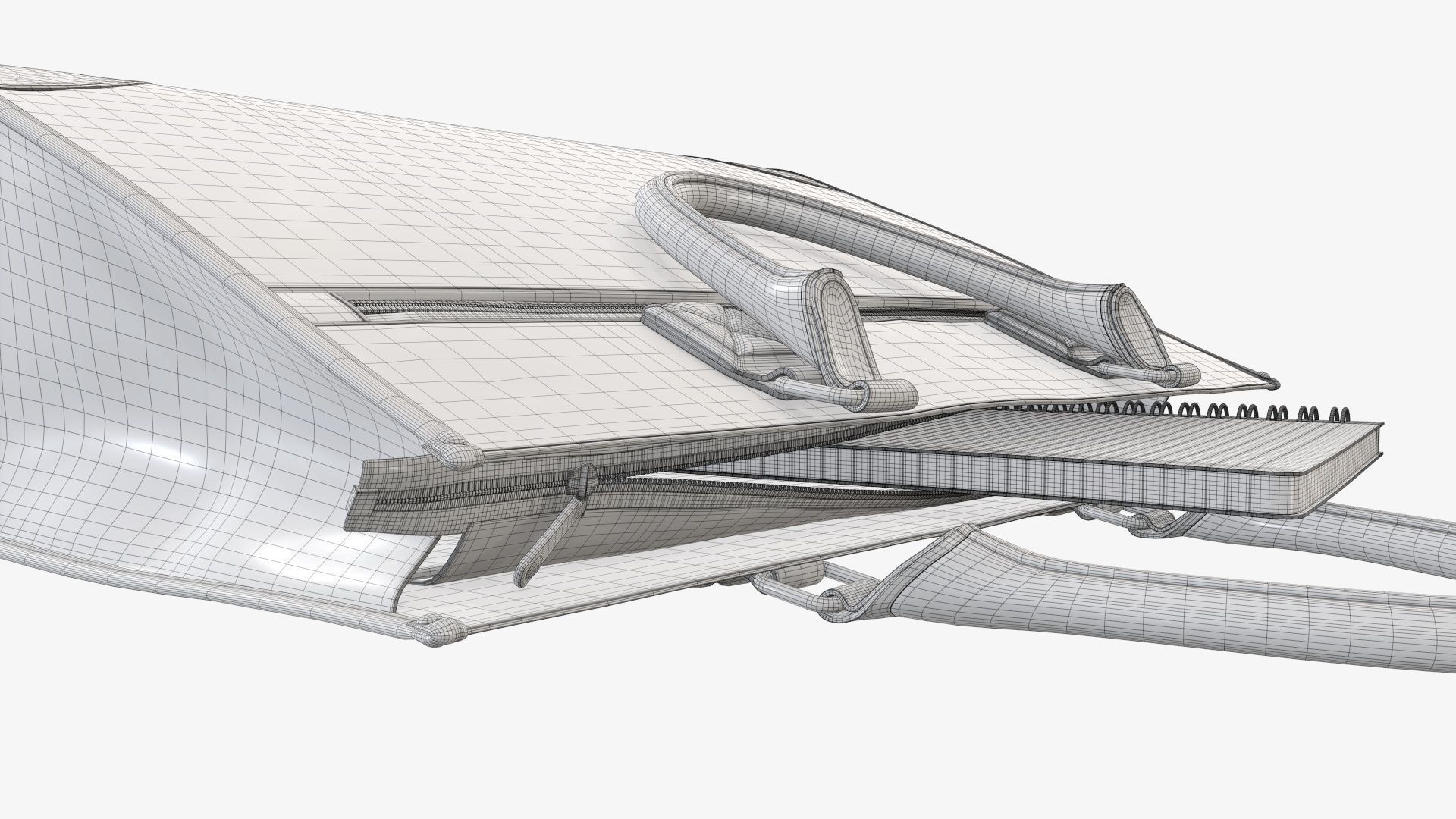 Woman briefcase handbag travel bag on ground 3D model_15