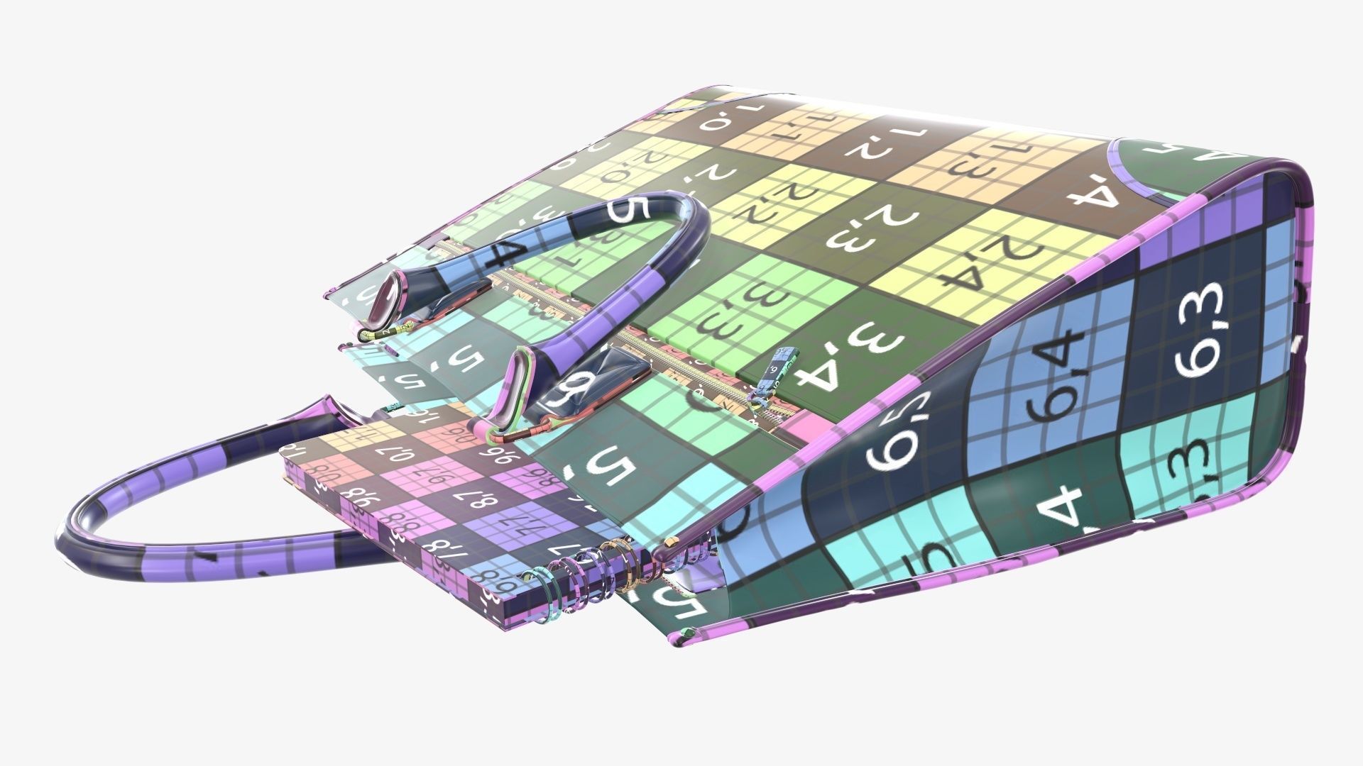 Woman briefcase handbag travel bag on ground 3D model_18