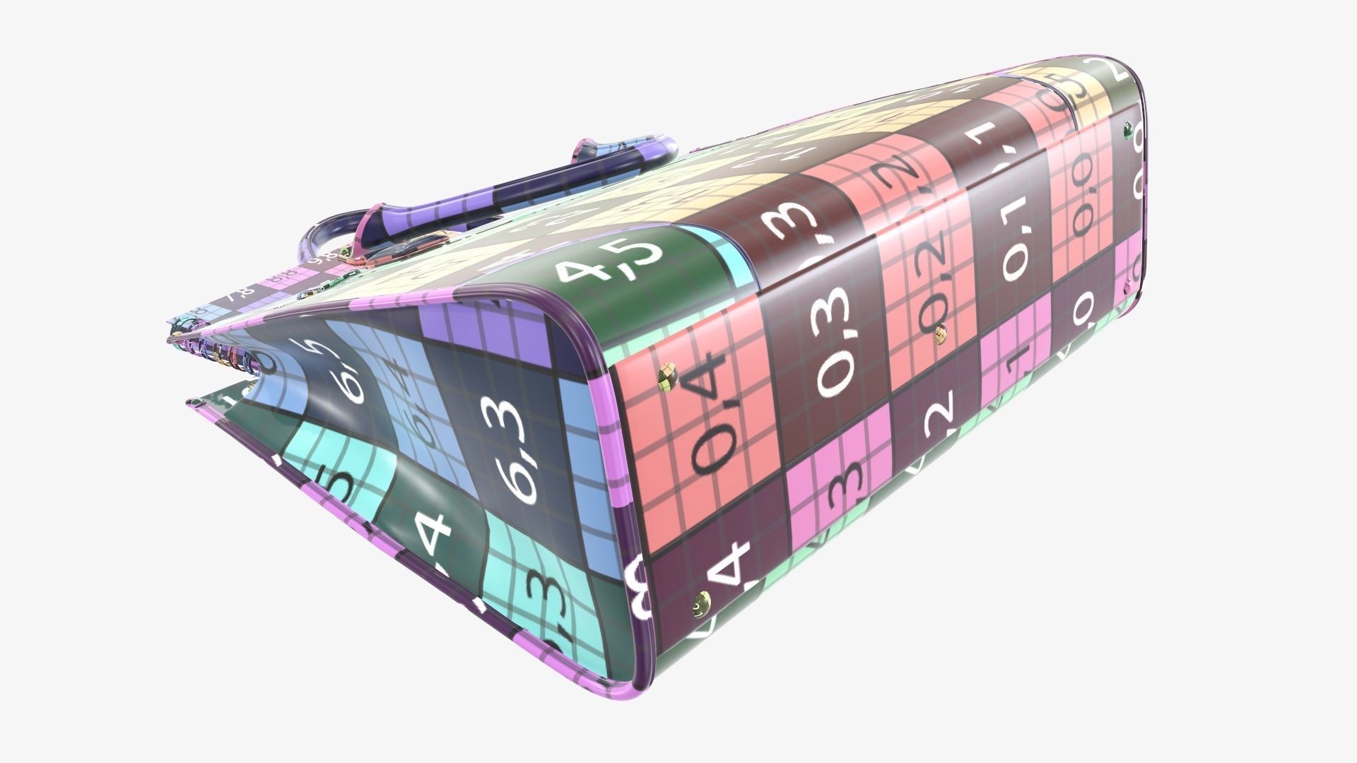 Woman briefcase handbag travel bag on ground 3D model_19
