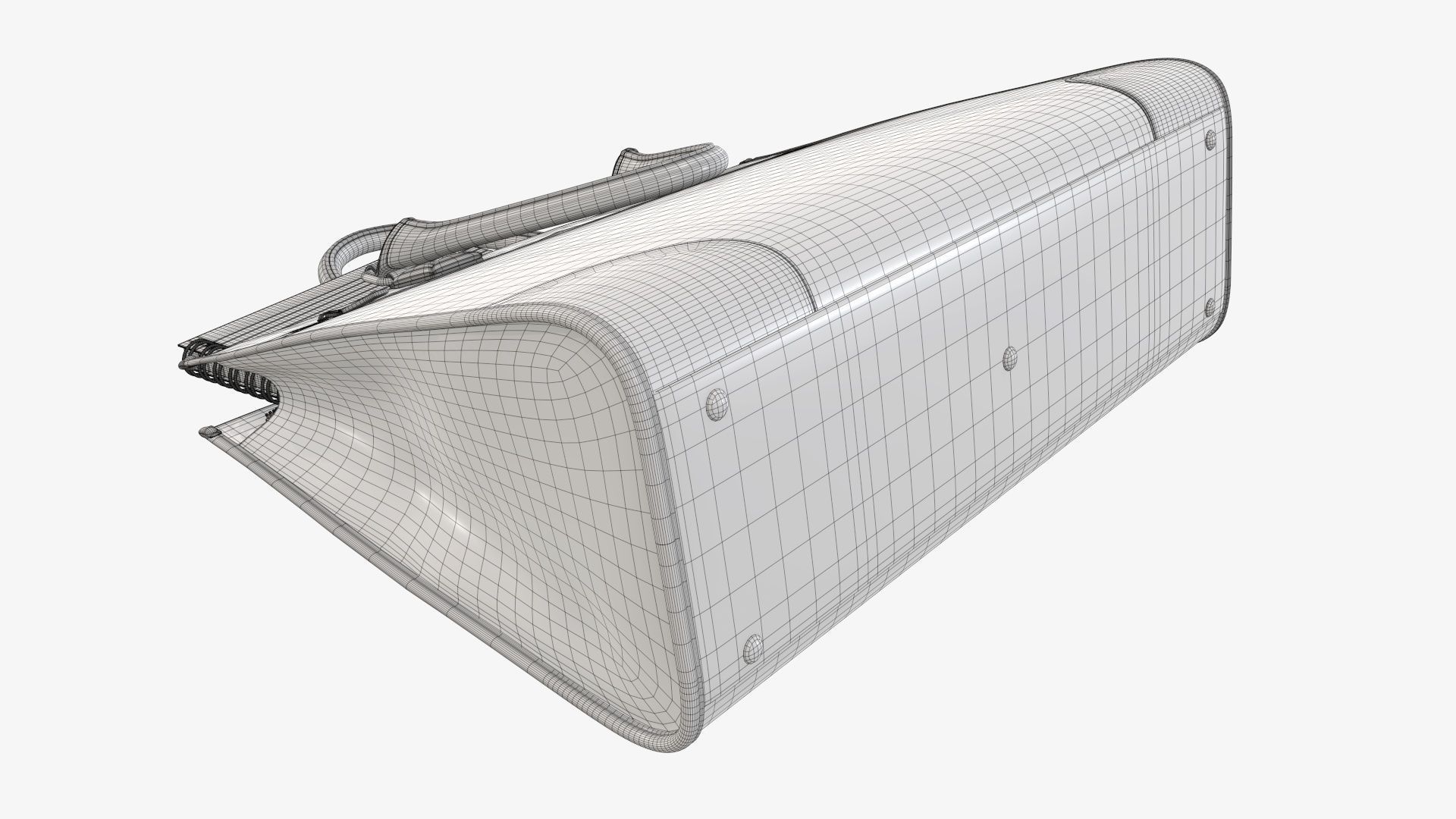 Woman briefcase handbag travel bag on ground 3D model_11