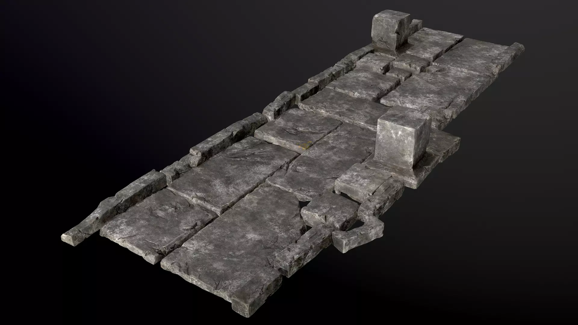 Stone path constructor 3 colours Low-poly 3D model