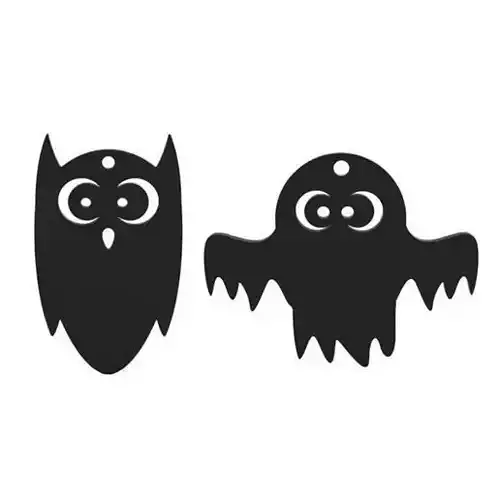 Earrings halloween owls and ghosts