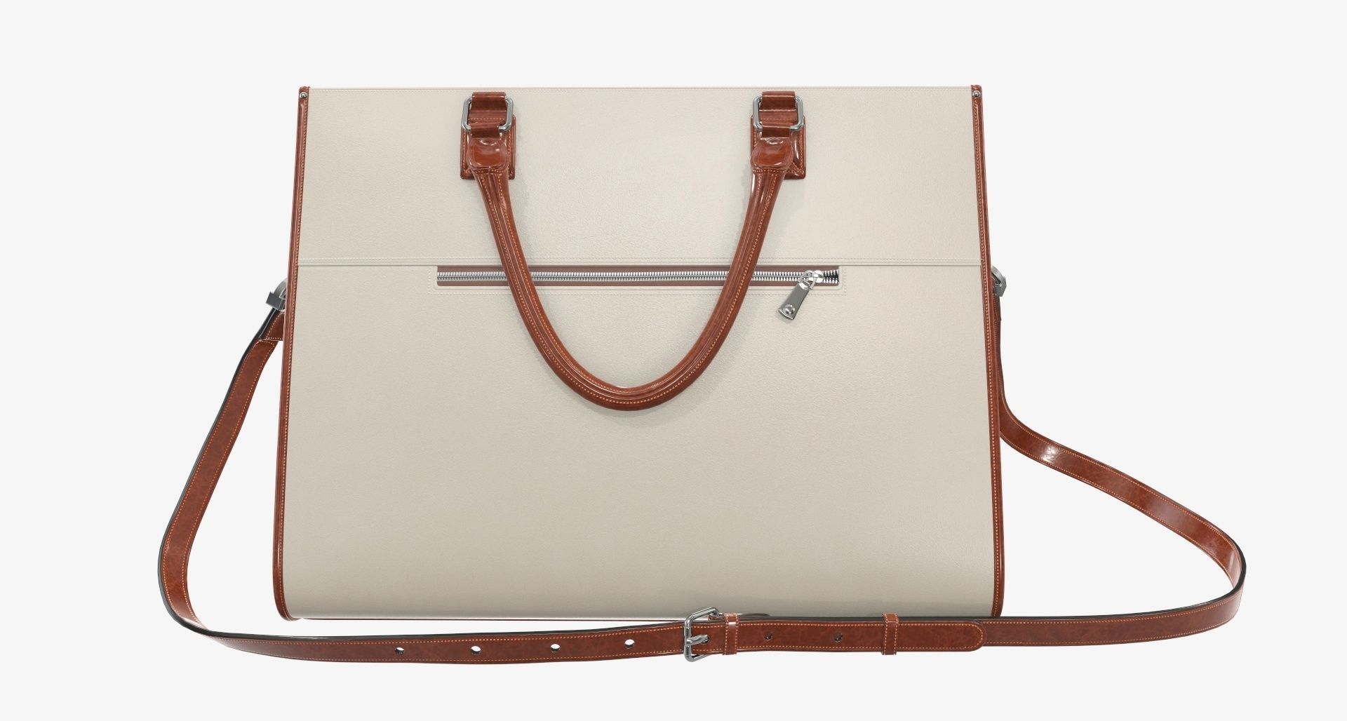 Woman briefcase shoulder travel bag handbag open 3D model_2