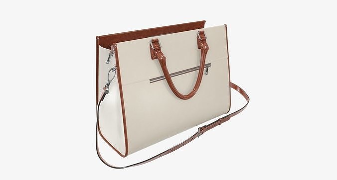 Woman briefcase shoulder travel bag handbag open 3D model