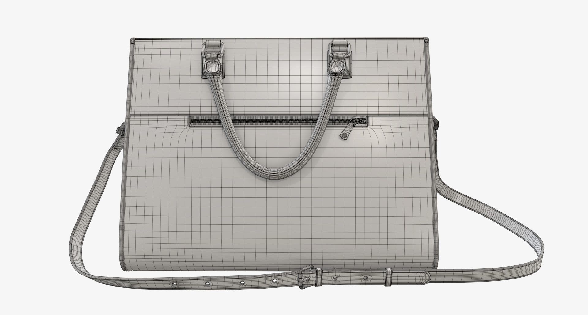 Woman briefcase shoulder travel bag handbag open 3D model_10