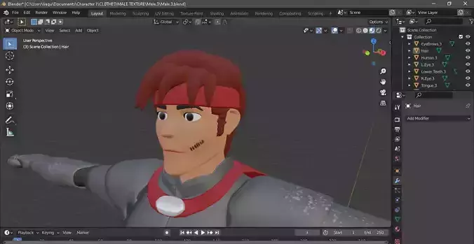 Olden Warrior stylized character 3 Free low-poly 3D model