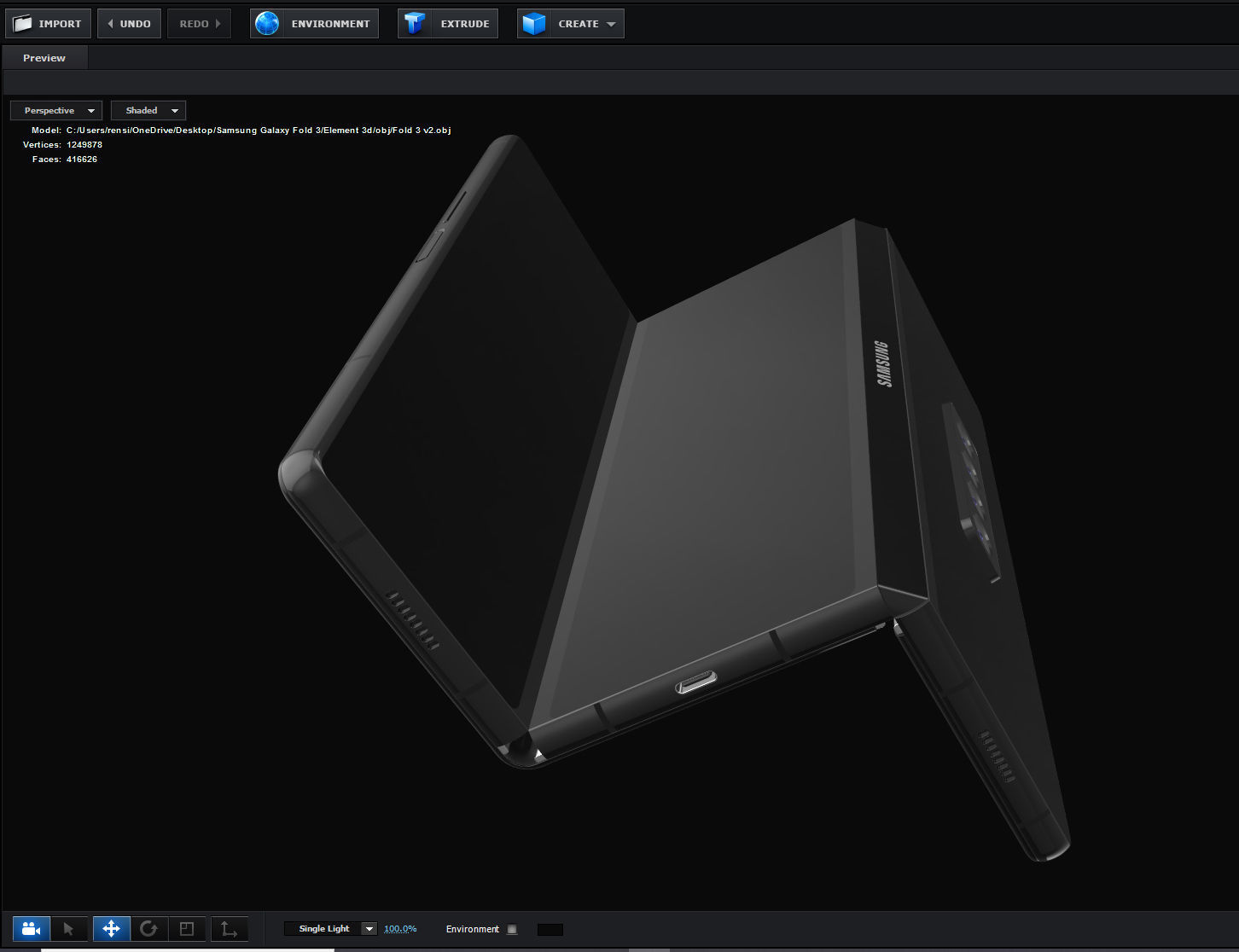 Samsung Galaxy Fold 3 concept 3D model_15