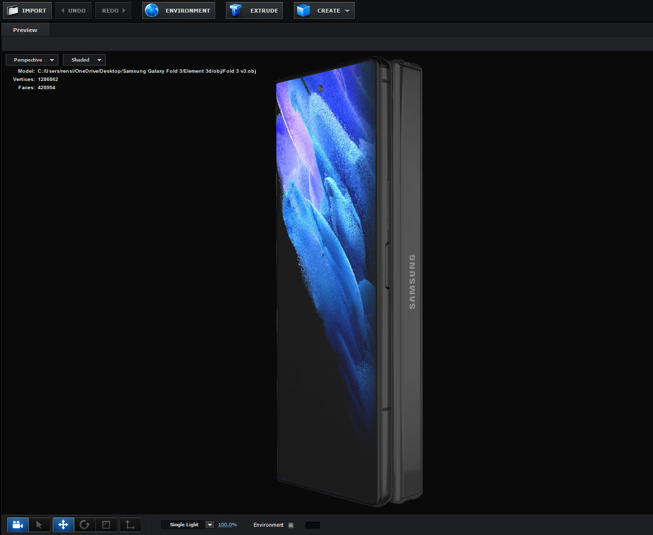 Samsung Galaxy Fold 3 concept 3D model_25