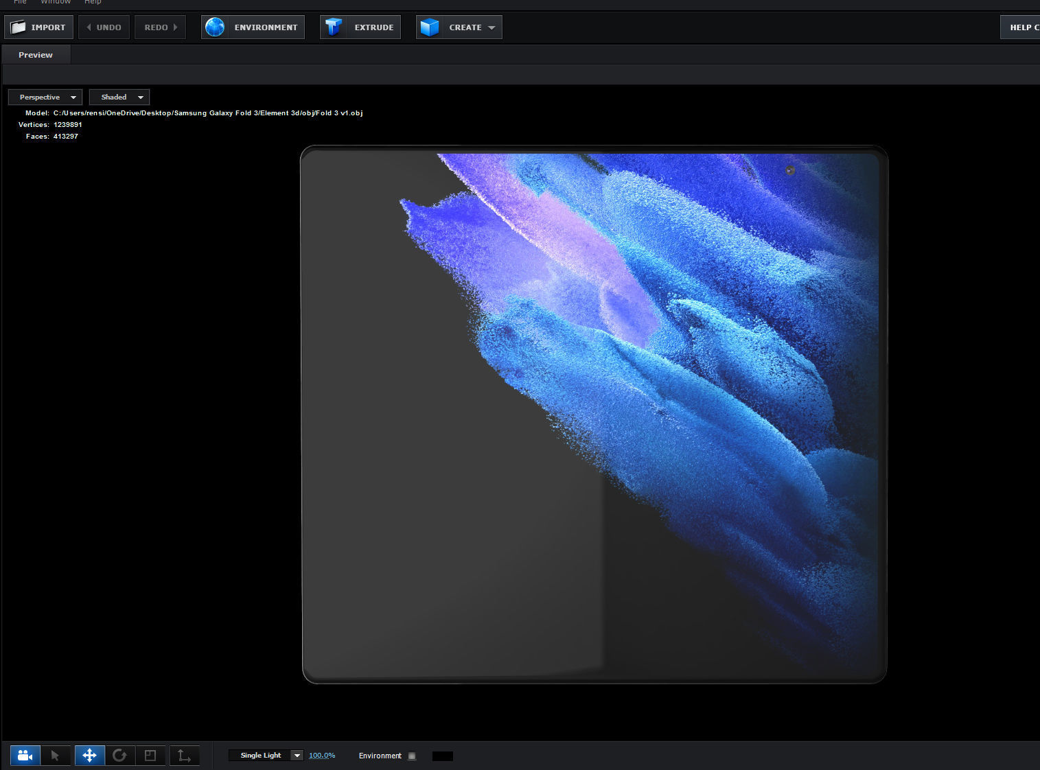 Samsung Galaxy Fold 3 concept 3D model_14