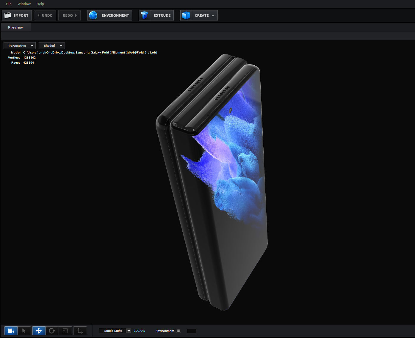 Samsung Galaxy Fold 3 concept 3D model_23