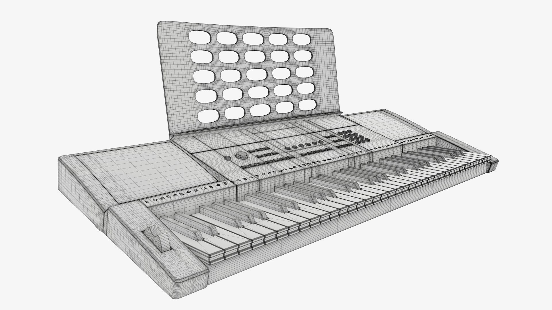 Home music keyboard synthesizer 3D model_7