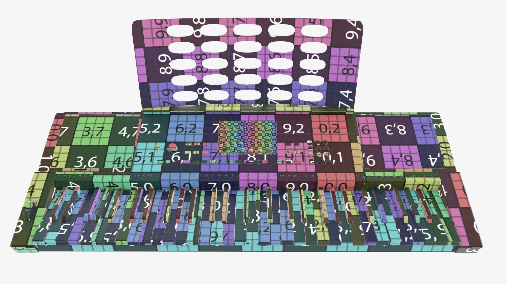 Home music keyboard synthesizer 3D model_11