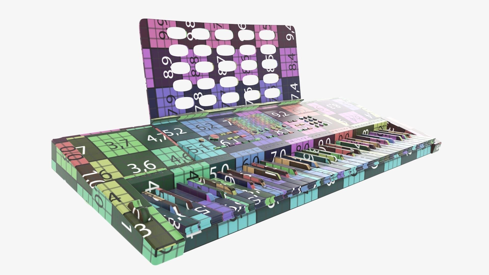 Home music keyboard synthesizer 3D model_12