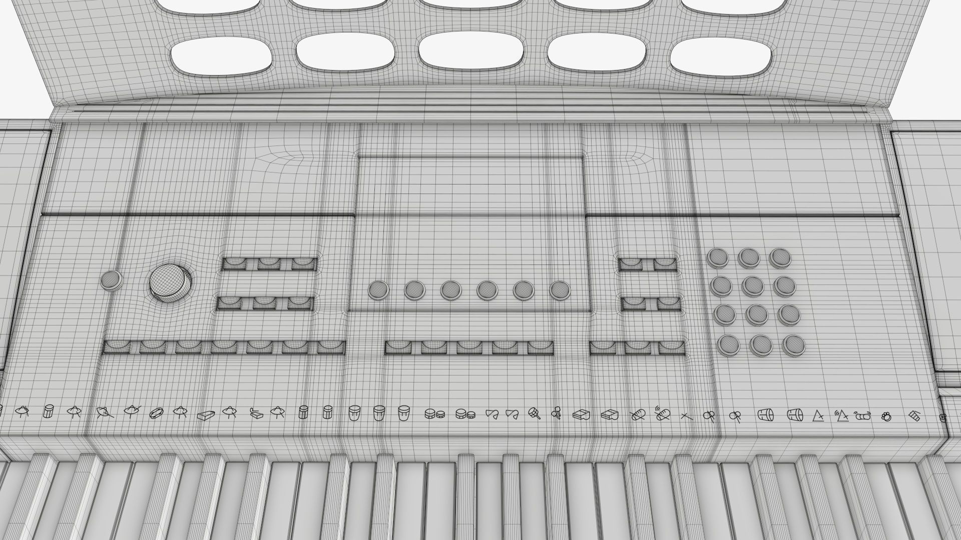 Home music keyboard synthesizer 3D model_10