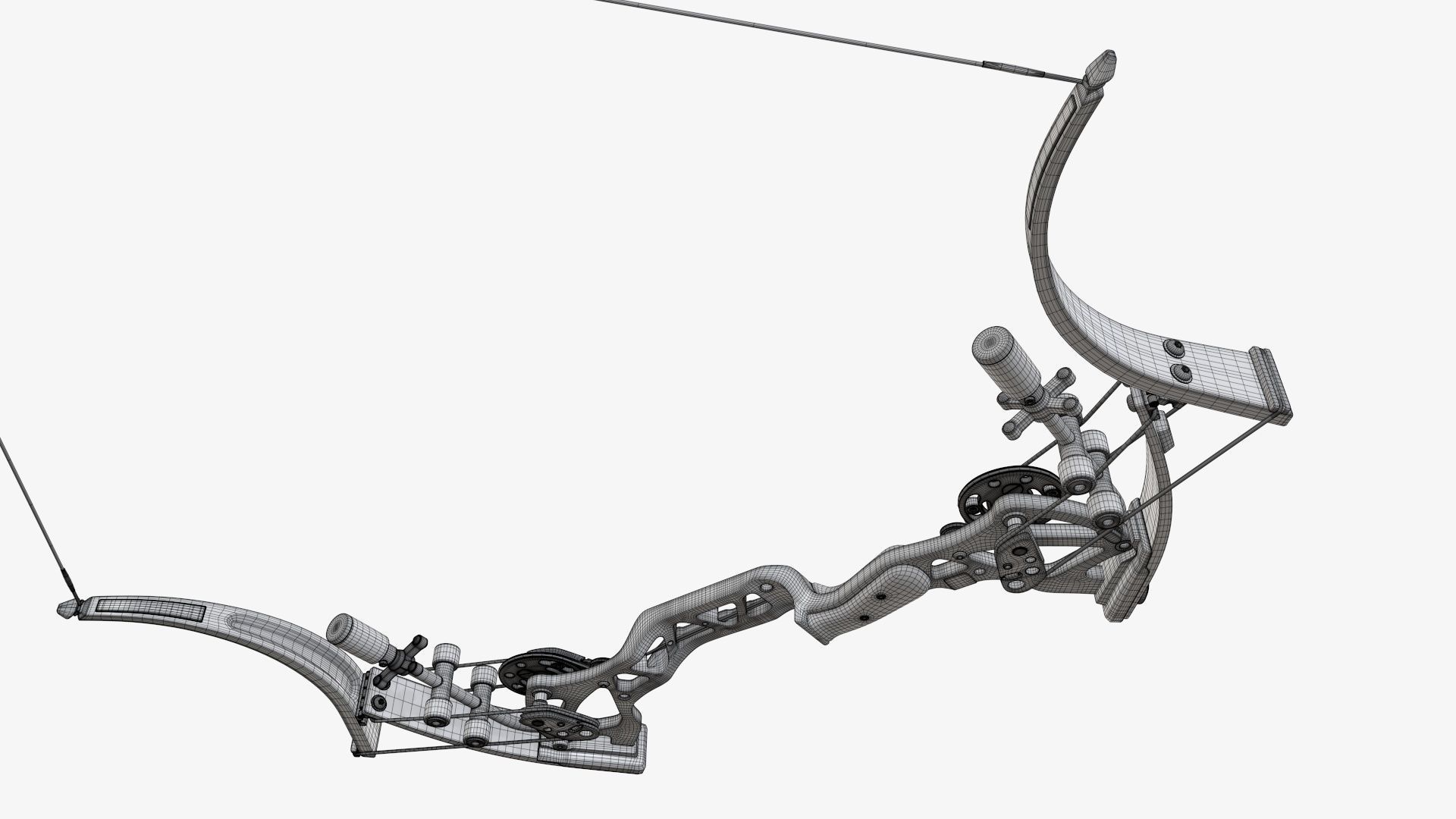 Drawn lever action compound bow 3D model_34