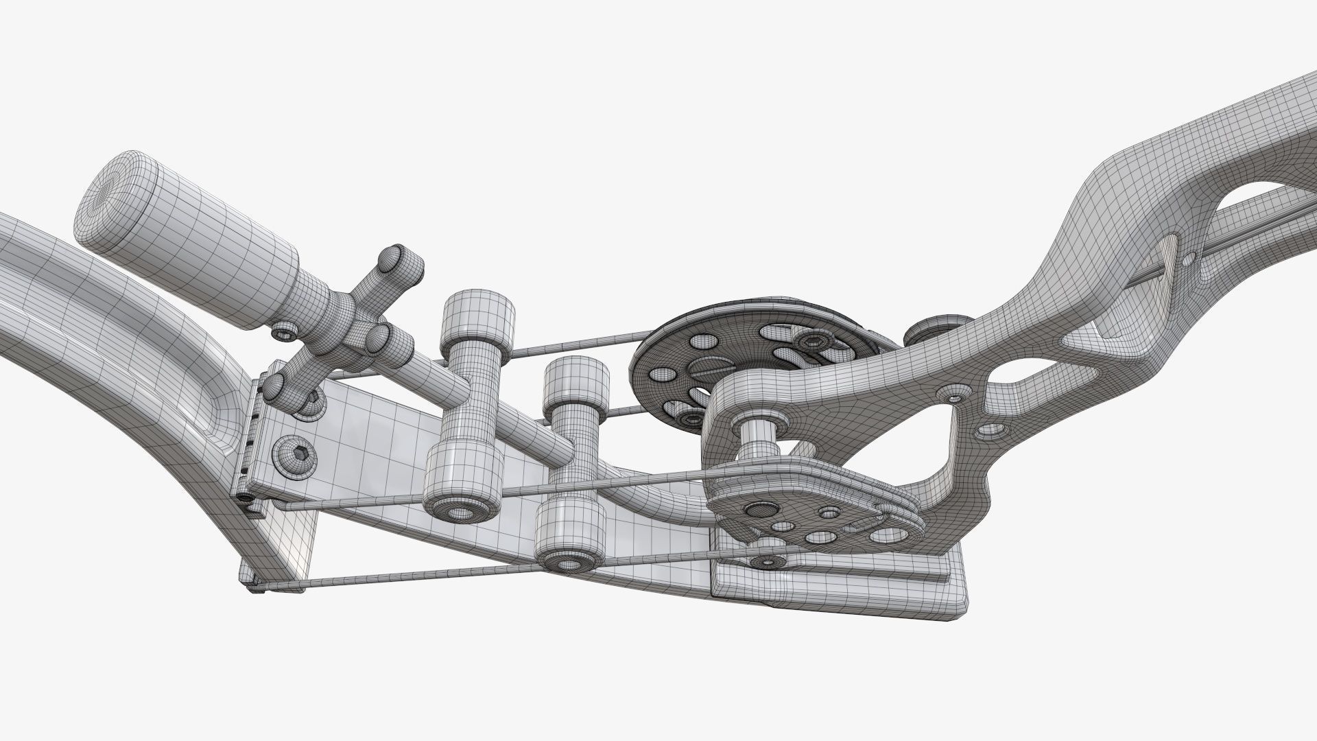 Drawn lever action compound bow 3D model_35