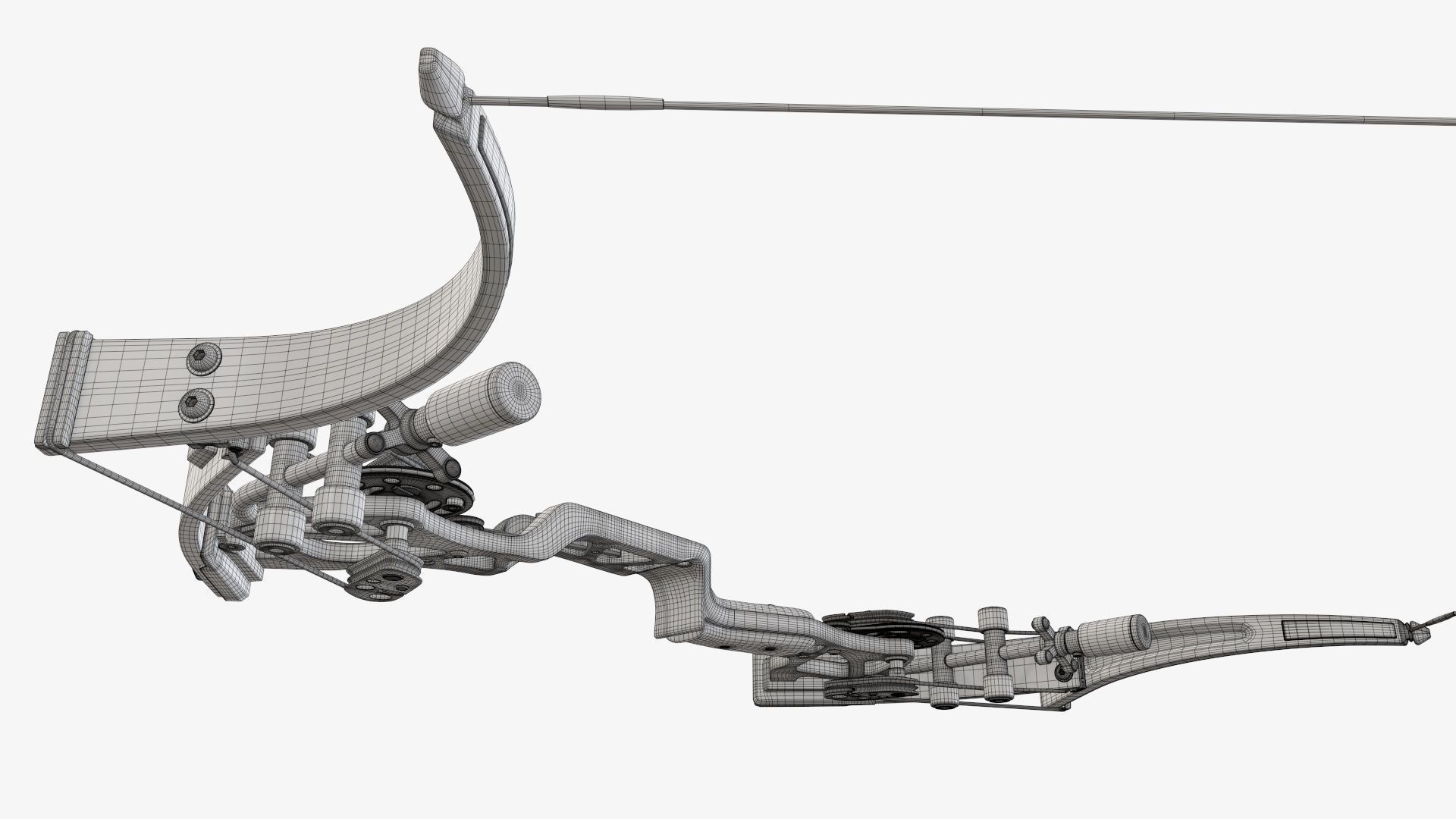 Drawn lever action compound bow 3D model_36