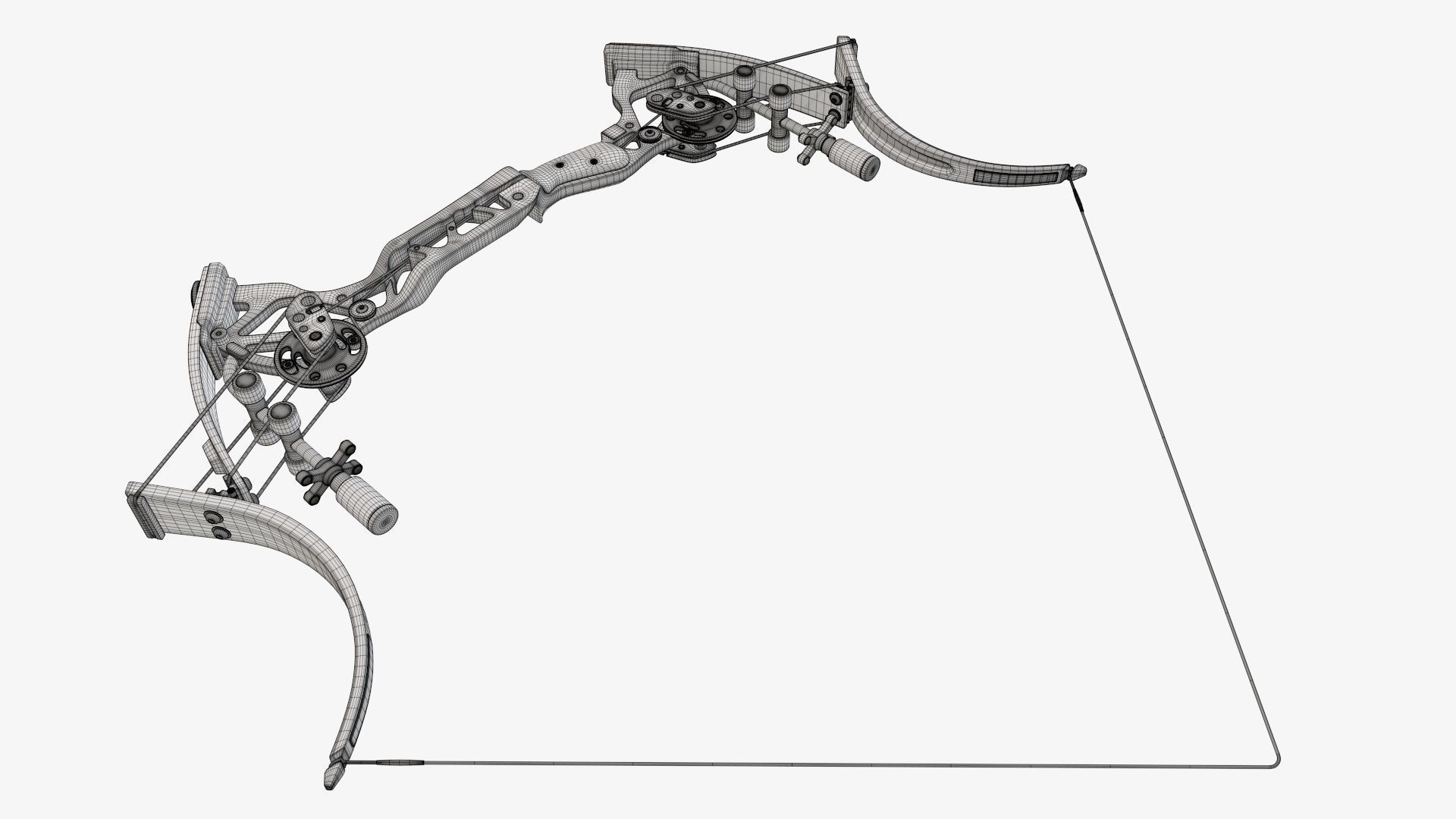 Drawn lever action compound bow 3D model_21