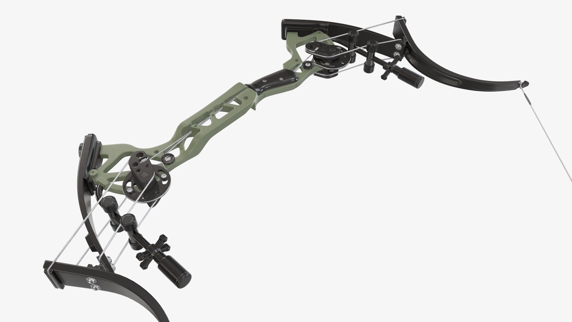Drawn lever action compound bow 3D model_4