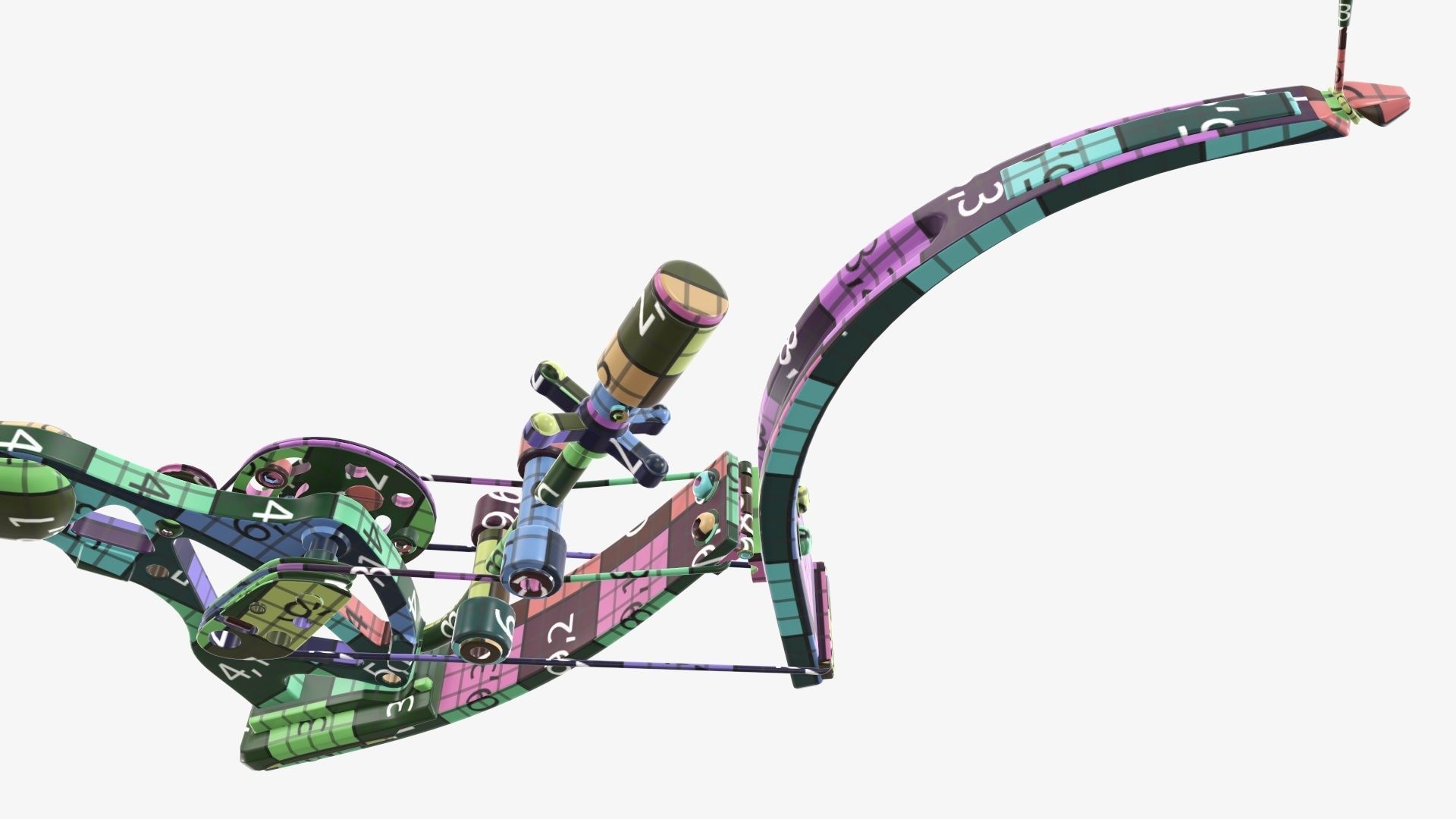 Drawn lever action compound bow 3D model_51