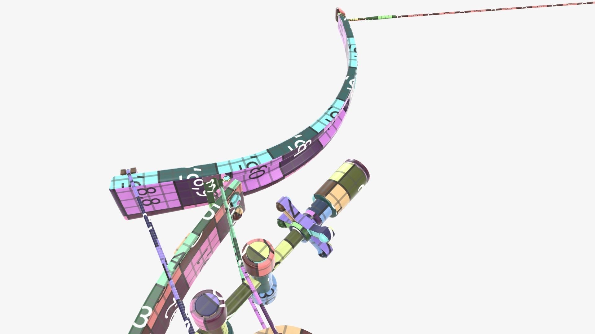 Drawn lever action compound bow 3D model_42