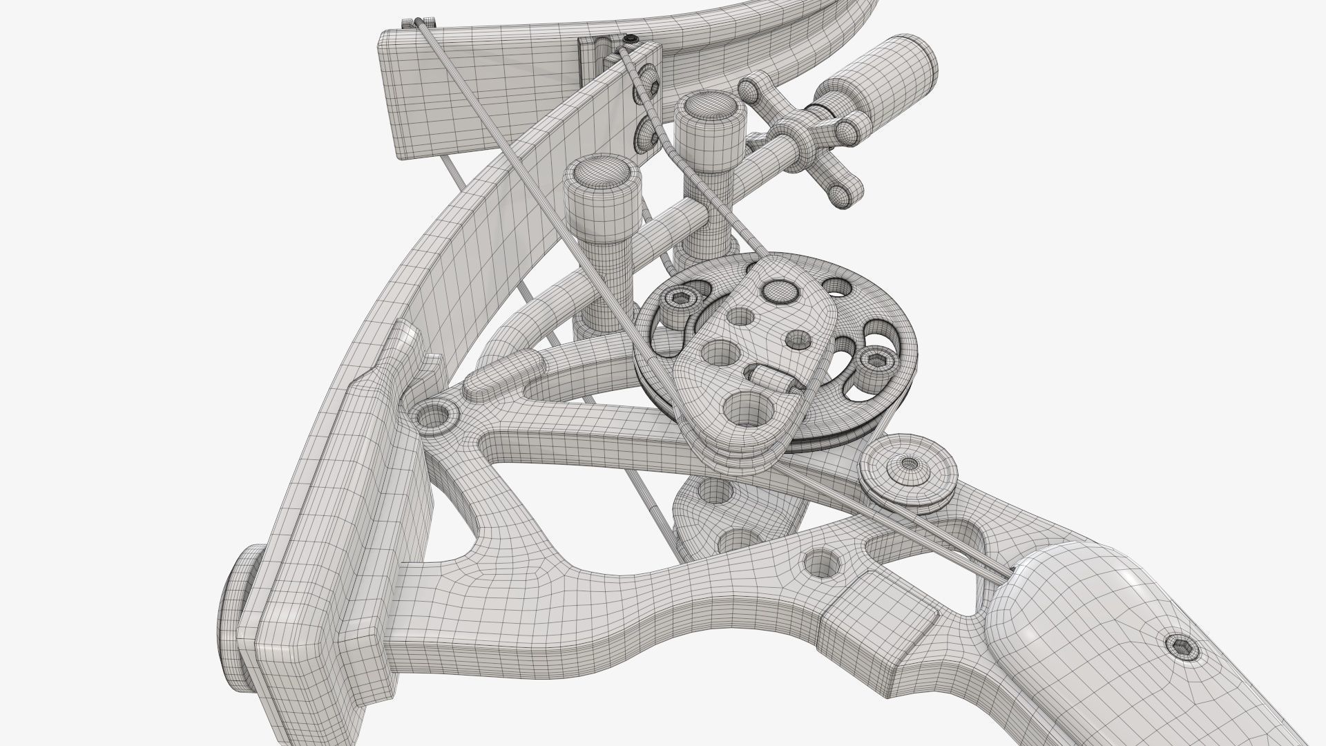 Drawn lever action compound bow 3D model_26