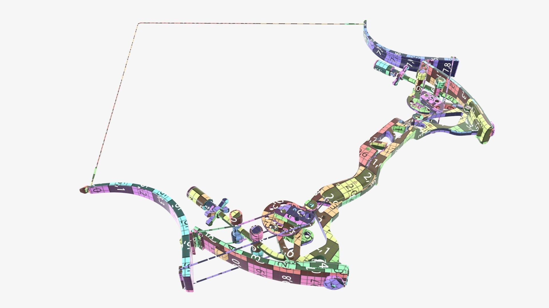 Drawn lever action compound bow 3D model_37