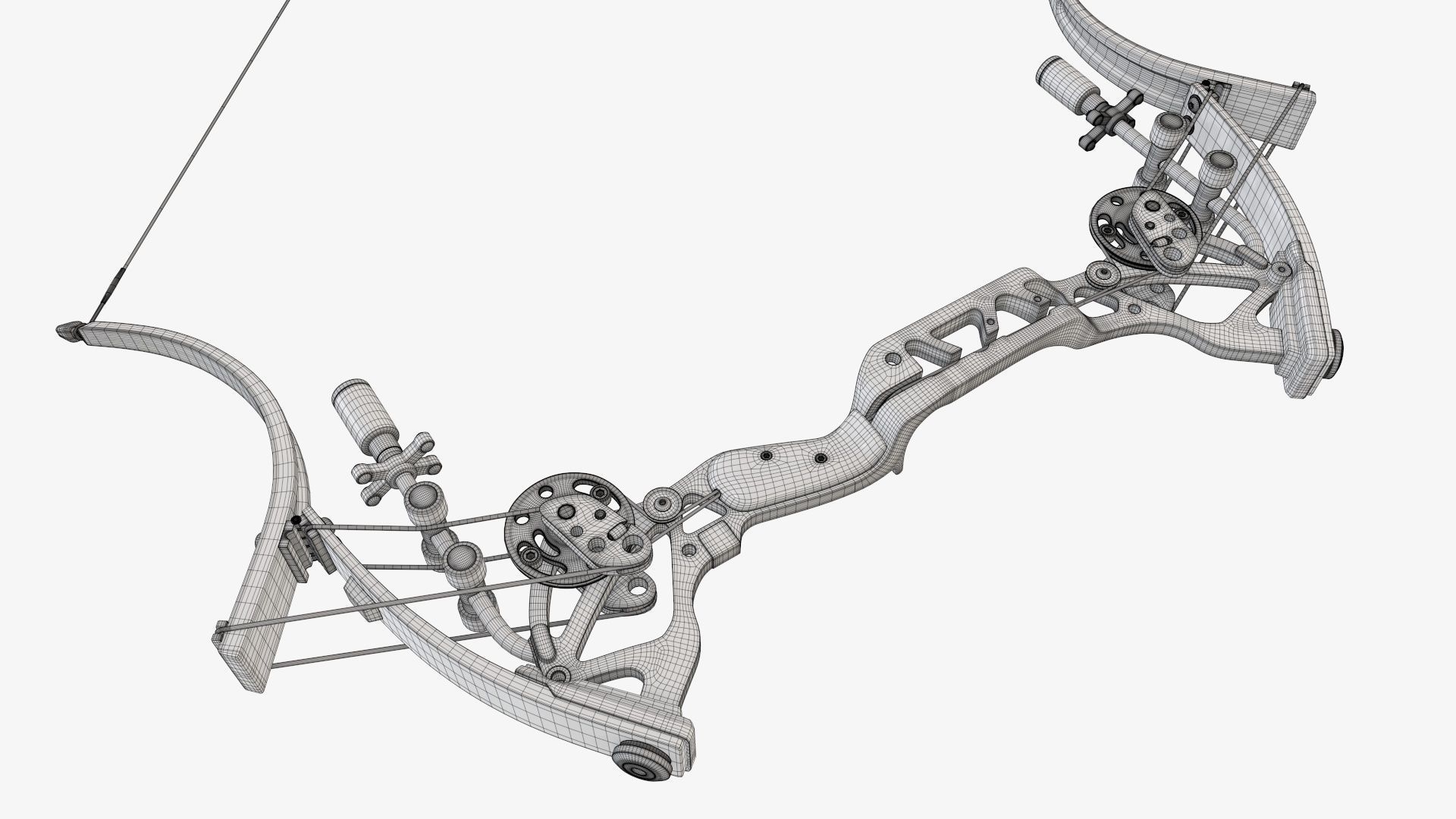 Drawn lever action compound bow 3D model_20