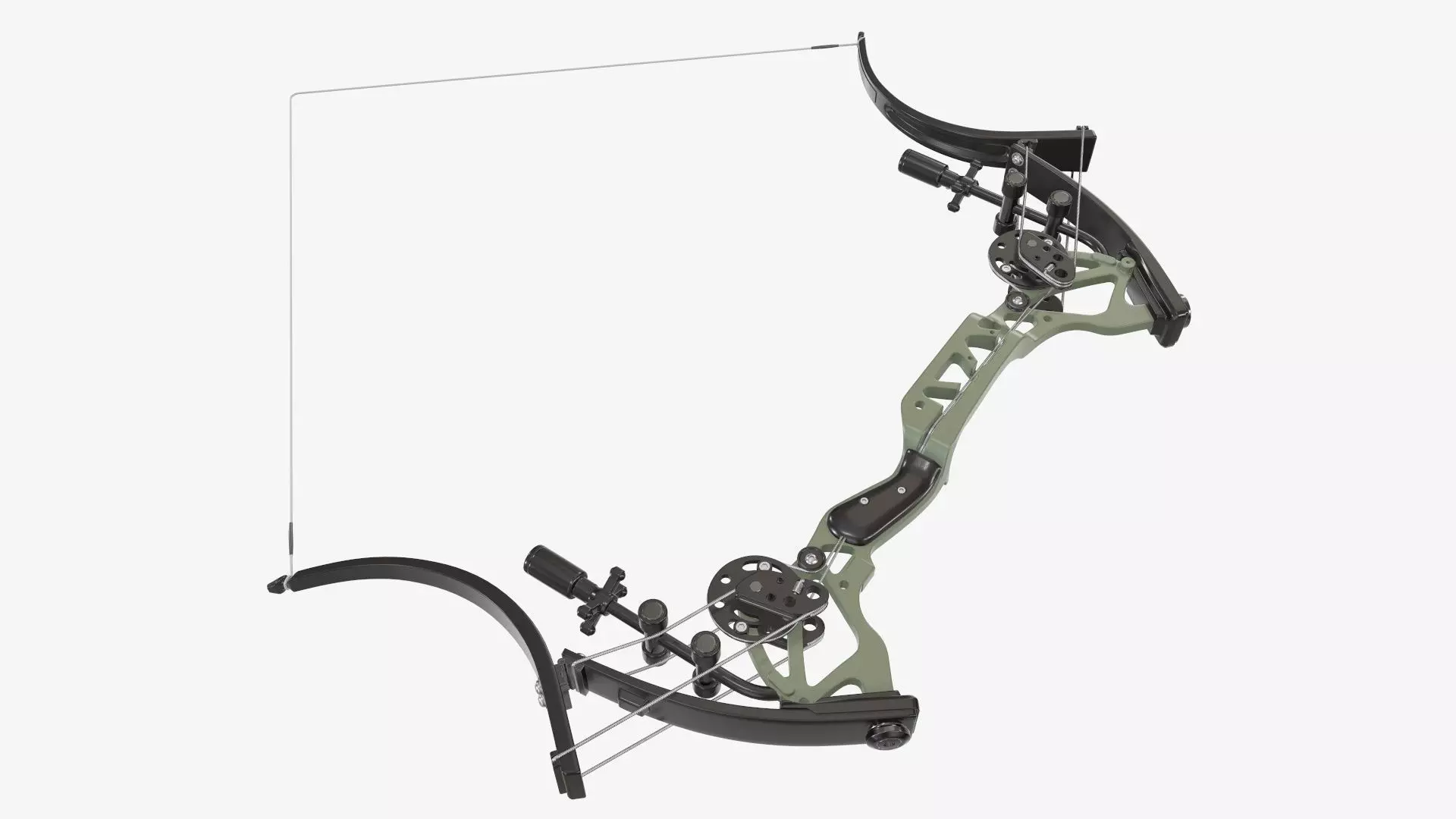 Drawn lever action compound bow 3D model_0