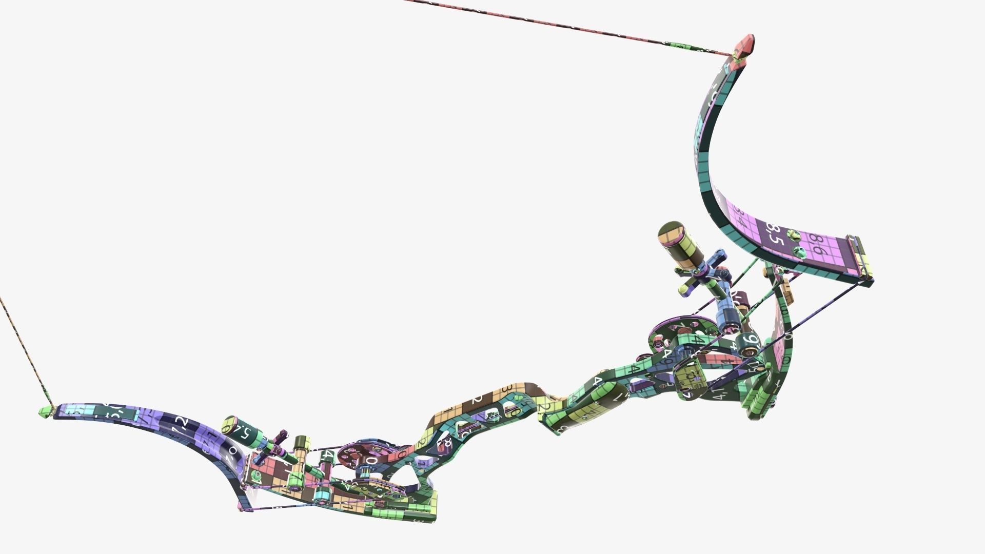 Drawn lever action compound bow 3D model_52