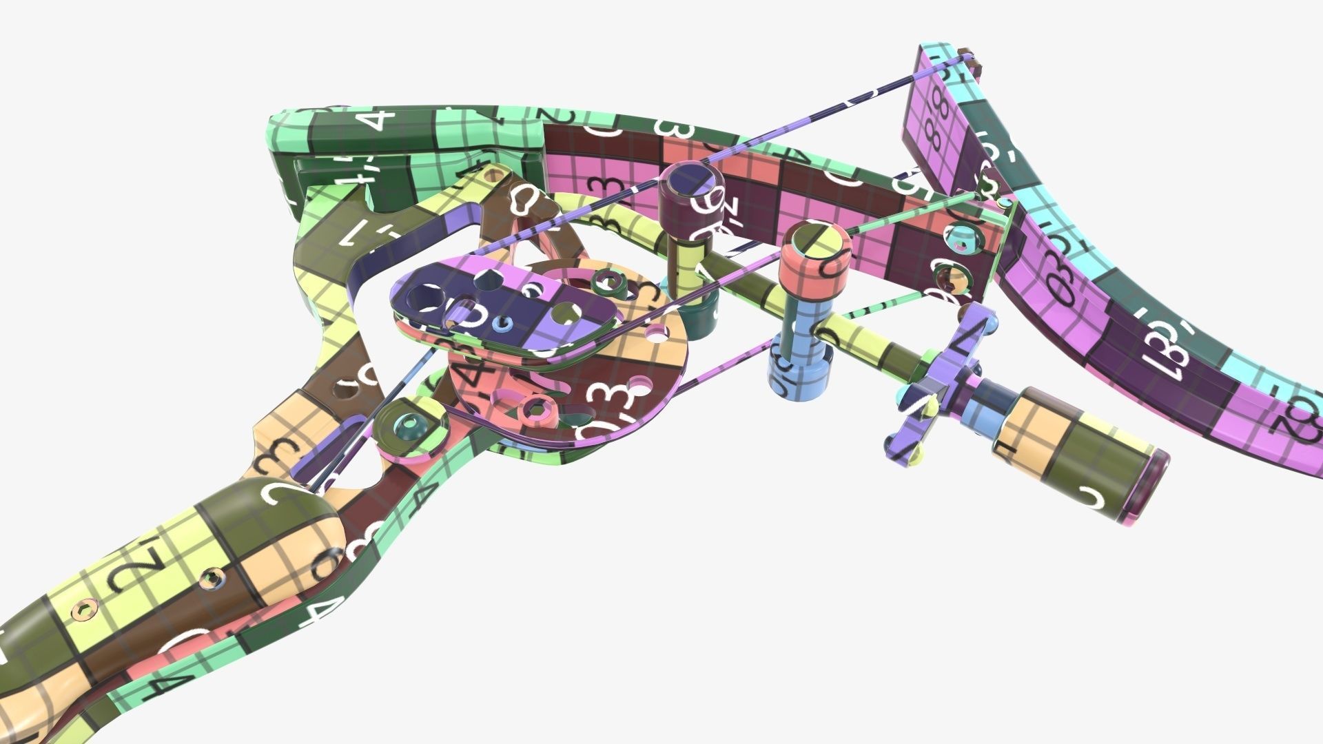 Drawn lever action compound bow 3D model_46