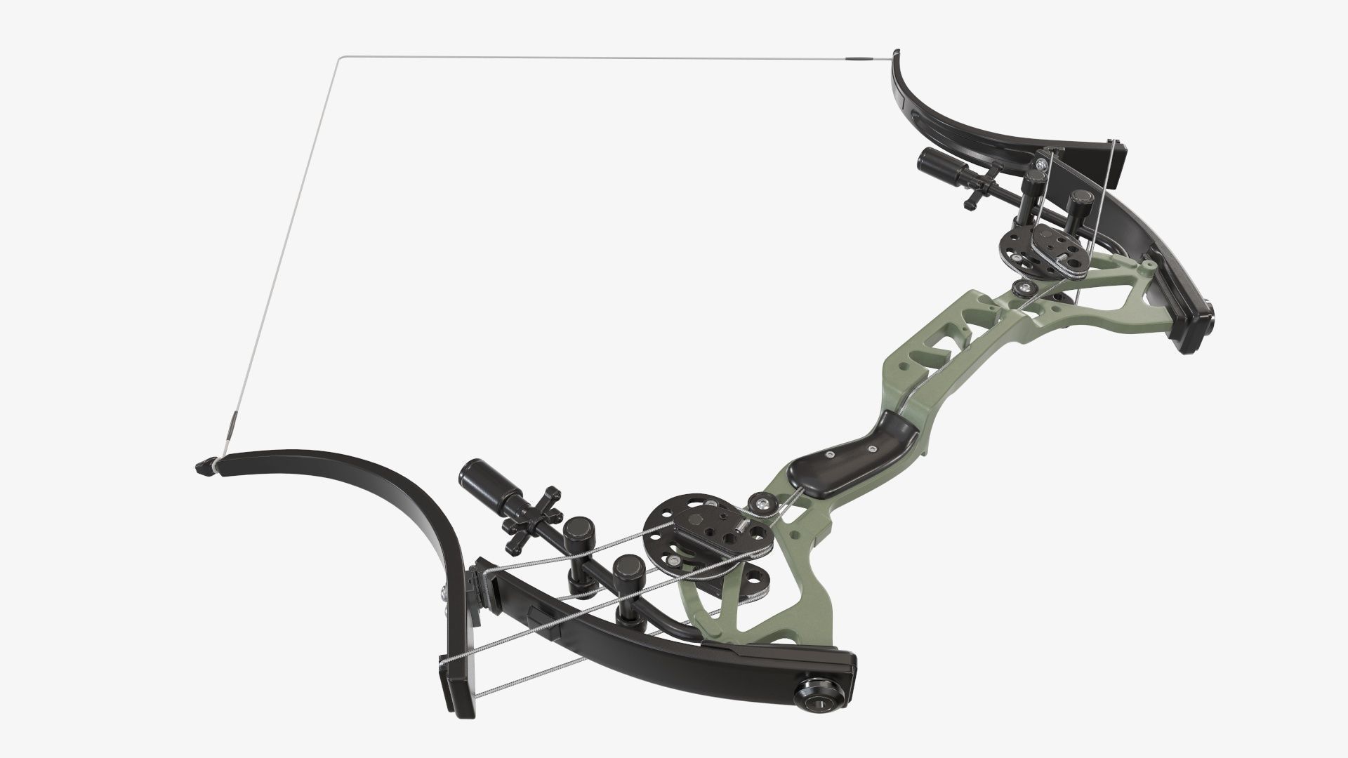 Drawn lever action compound bow 3D model_1